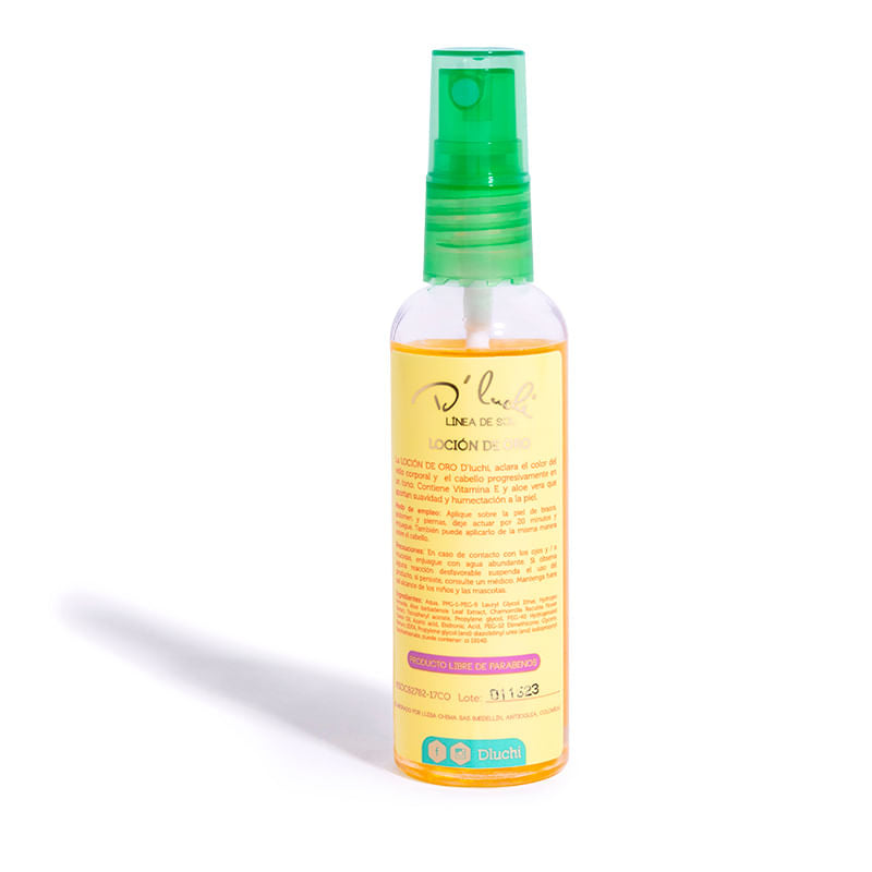 LOCION DE ORO-ACLARANTE DE VELLO CORPORAL D'LUCHI 60 ML