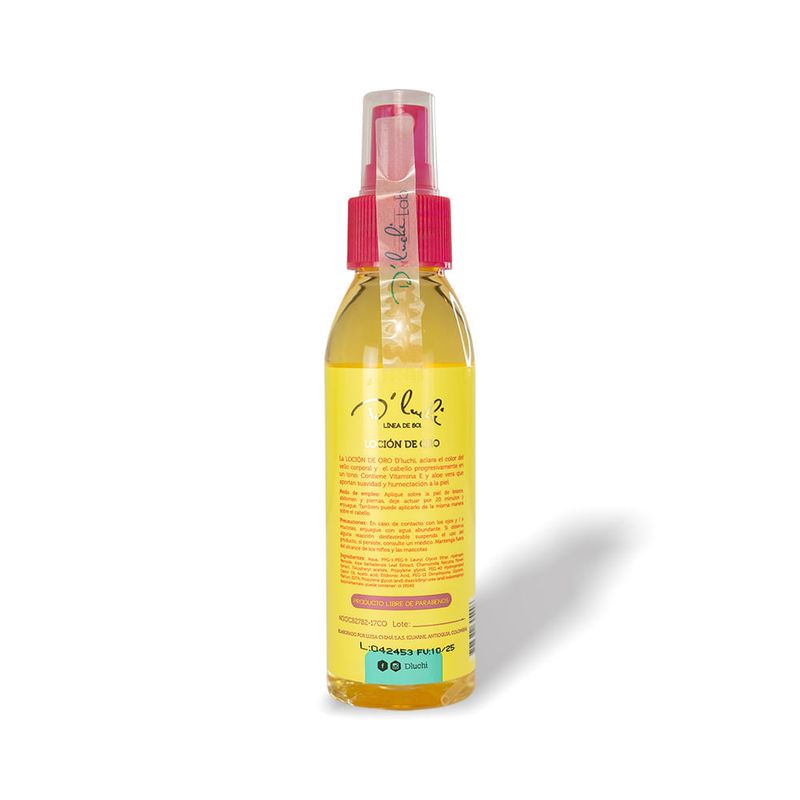 LOCION DE ORO-ACLARANTE DE VELLO CORPORAL D'LUCHI 120 ML